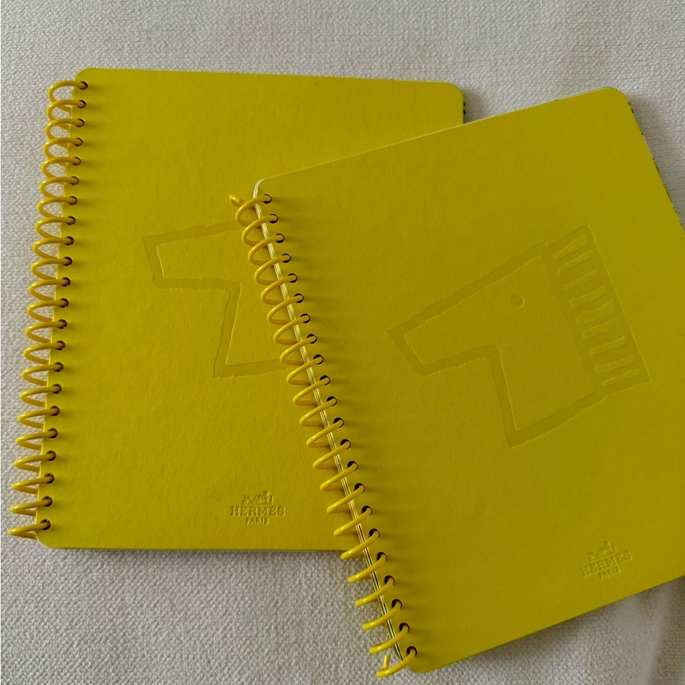 Hermes Yellow Spiral Notebooks